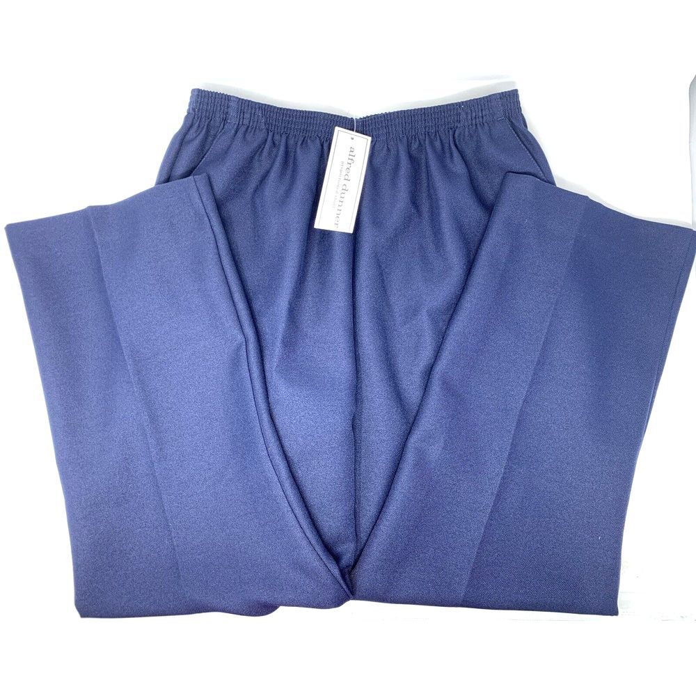 Alfred Dunner NWT Navy Blue Pull-Up Stretch Women's Casual‎ Pants Size 12